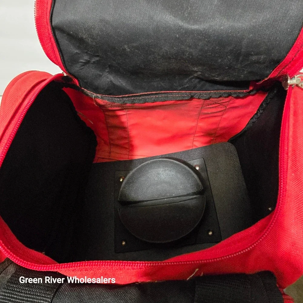 AMF Single Ball Bowling Bag Red Black Vintage Canvas Tote Shoulder Strap‎ Logo